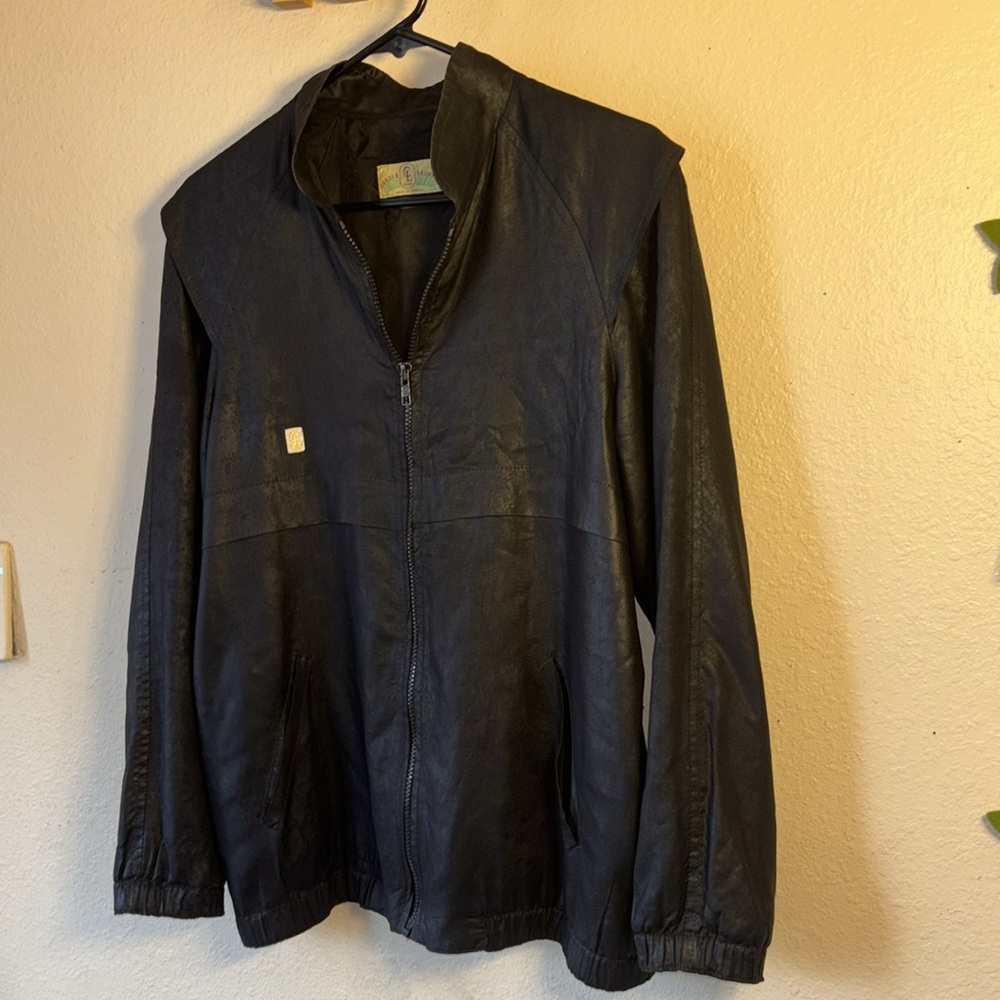 Vintage 80s 90s Carole Laurent Paris made in France lightweight black shiny RAYO